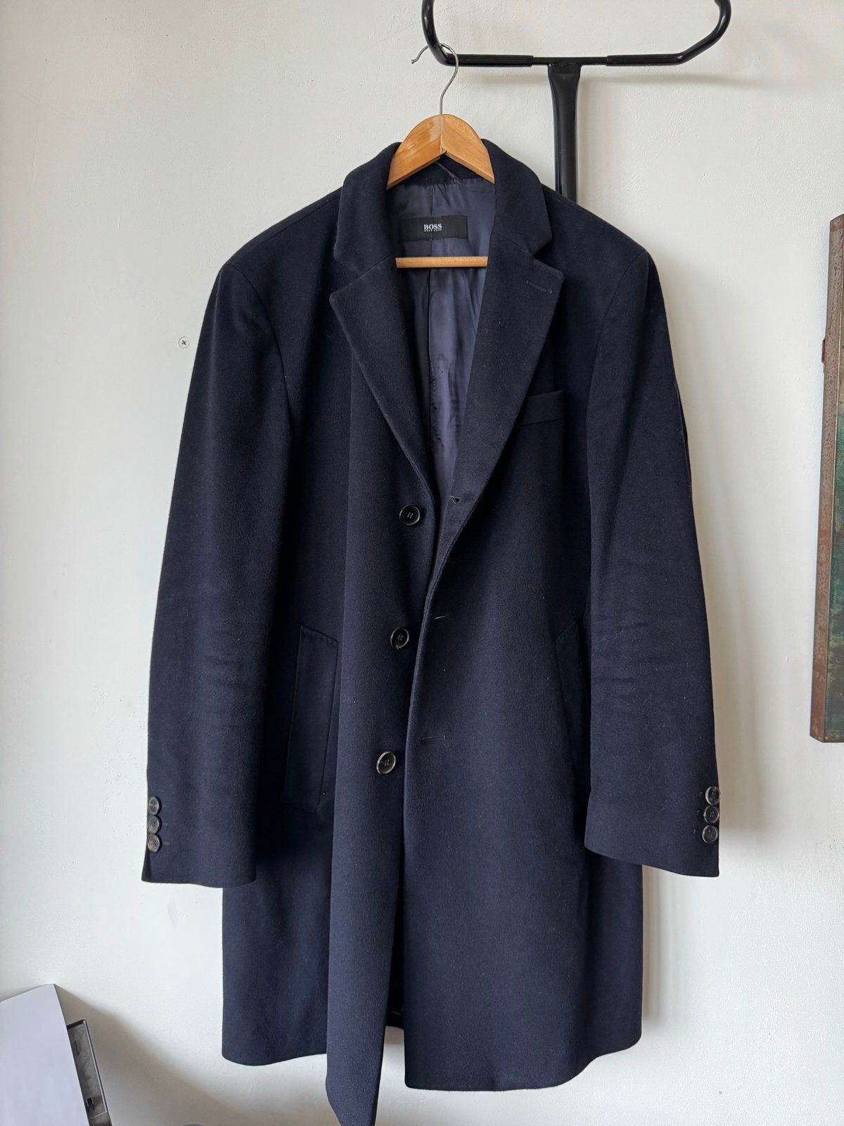BOSS Hugo Boss Wollen Jas - Maat 48, Ophalen of Verzenden, Zo goed als nieuw, Maat 48/50 (M), Blauw