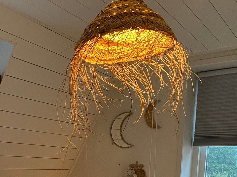 NOA MAY Marokkaanse zeegras hanglamp – Flat Small, Ophalen, Zo goed als nieuw
