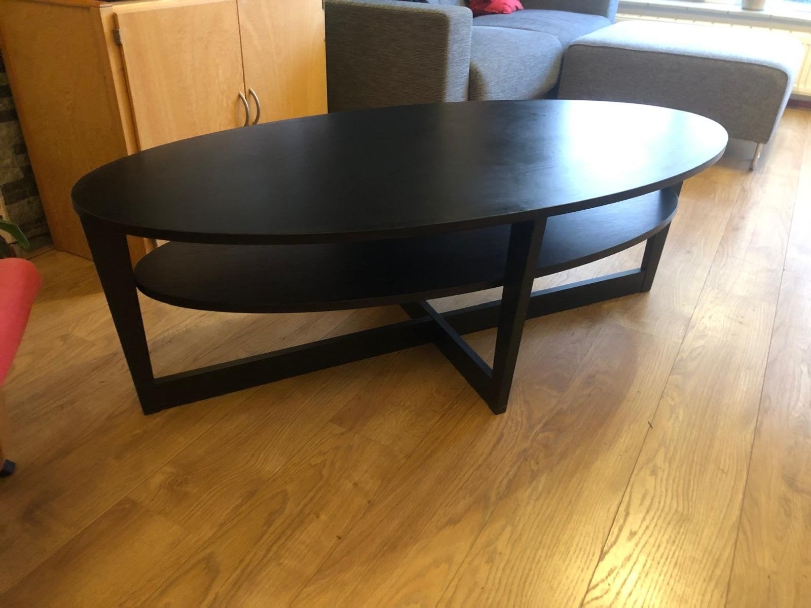 Nette Salontafel zwart/bruin zwart bruine salontafel hout, Huis en Inrichting, Ophalen, 100 tot 150 cm, 50 tot 100 cm, Zo goed als nieuw