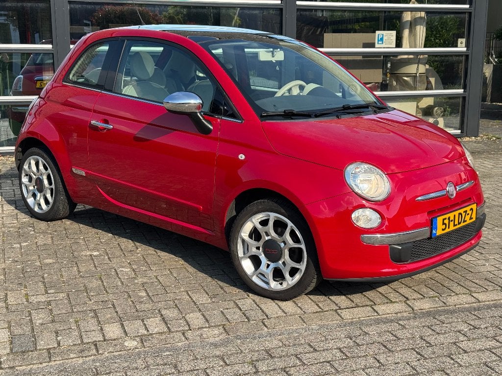 Fiat 500 1.2 S&S Lounge  2010 Rood, Auto's, Fiat, Stof, 4 cilinders, 840 kg, Origineel Nederlands
