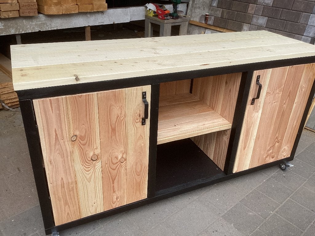 Buitenkast, buitenkeuken van douglas hout, Ophalen, Nieuw, Houtskool, Vrijstaand
