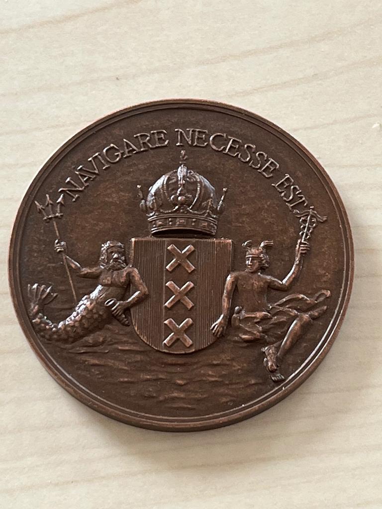 KNSM 125  jaar penning, Ophalen of Verzenden, Gebruikt, Zeilboot, Overige typen