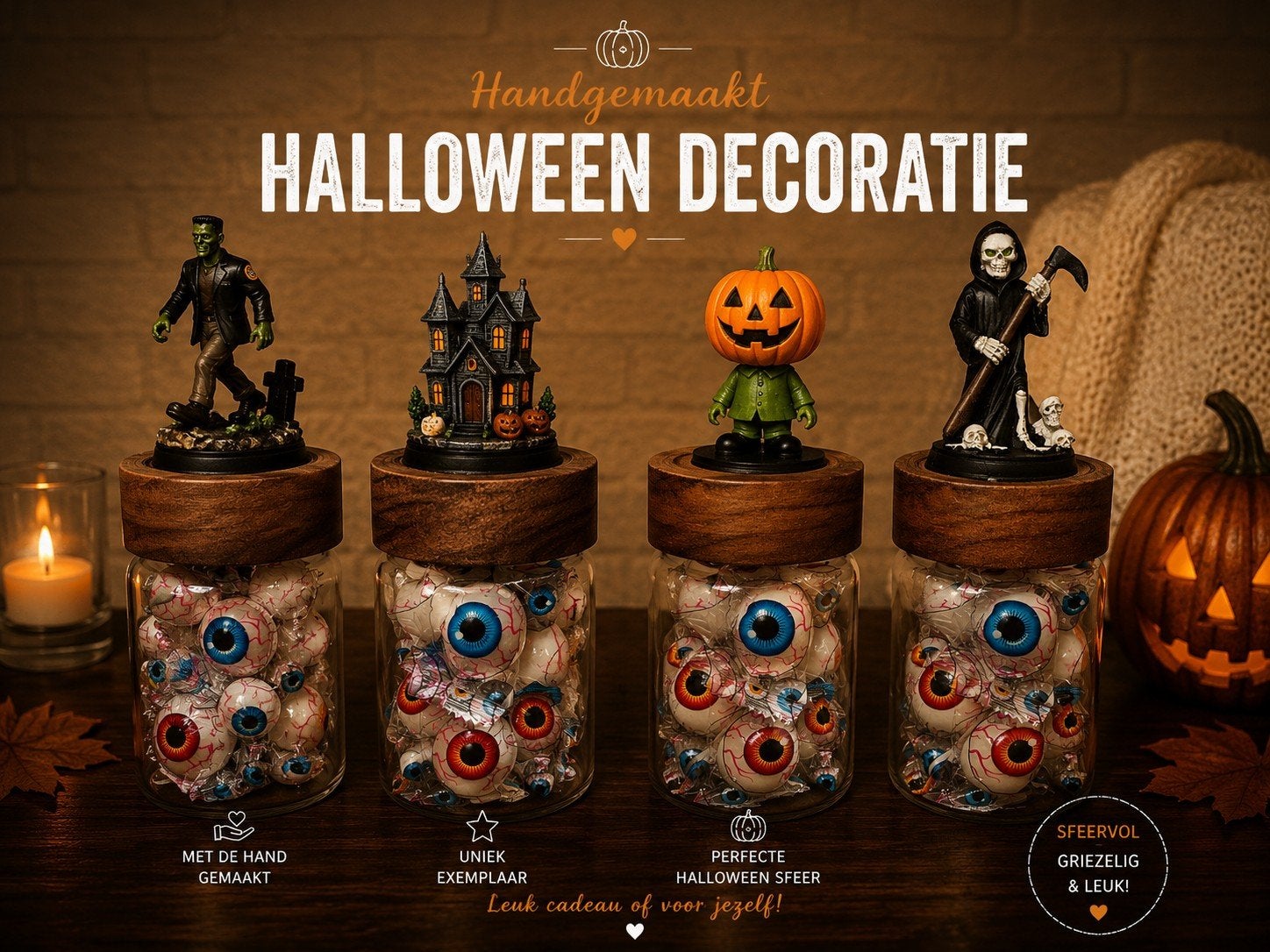💀 Griezelige Halloween Snoeppot 🎃, Meerkleurig, Overige stijlen, Nieuw, Ophalen of Verzenden