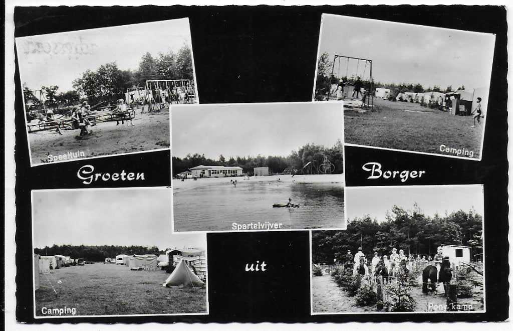Borger Oude Gelopen Ansichtkaart ( A2420 ), Ophalen of Verzenden, 1940 tot 1960, Gelopen