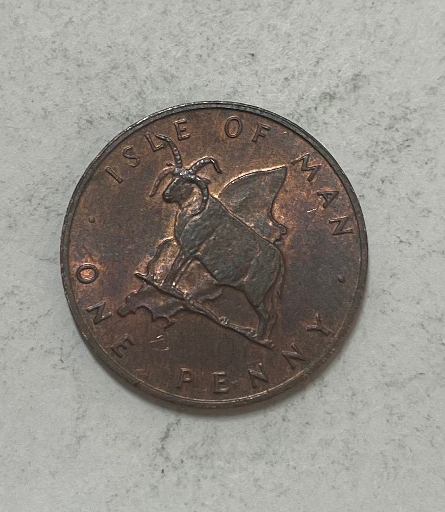 1 penny Isle of Man 1976, Ophalen of Verzenden, Overige landen