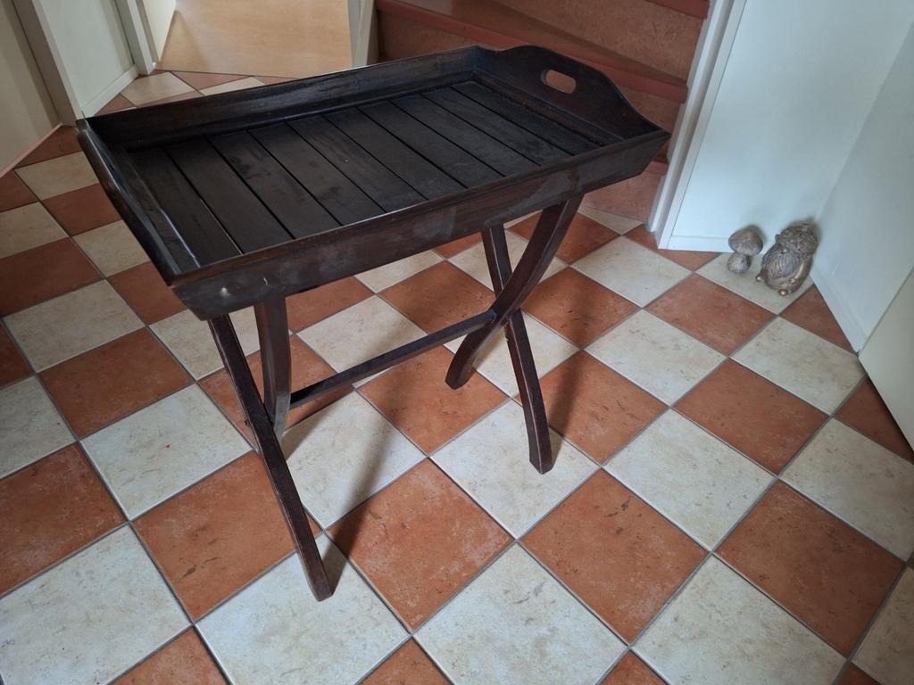 Koloniaal dienblad met onderstel, Huis en Inrichting, Ophalen, Gebruikt, 50 tot 100 cm, 25 tot 50 cm