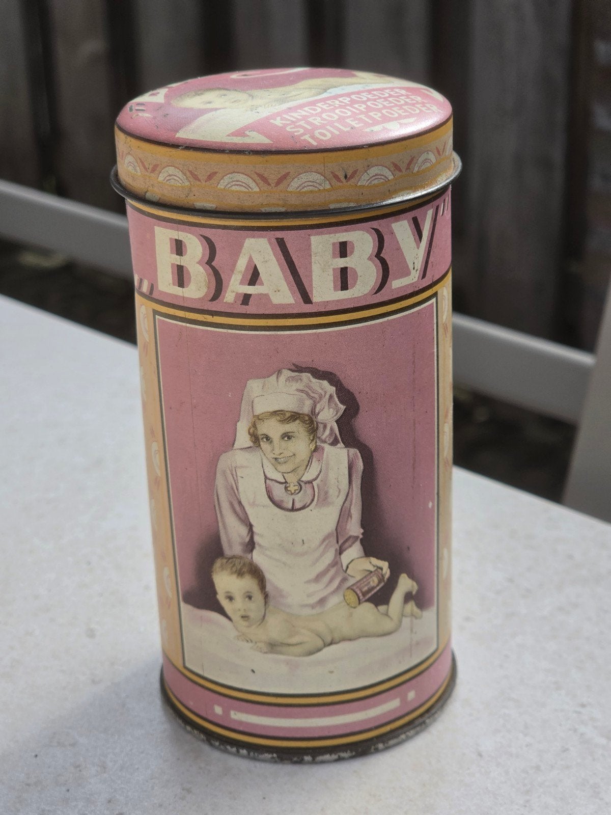 Baby Kinderpoeder blik 'S-Gravenhage, Ophalen of Verzenden, Gebruikt, Overige