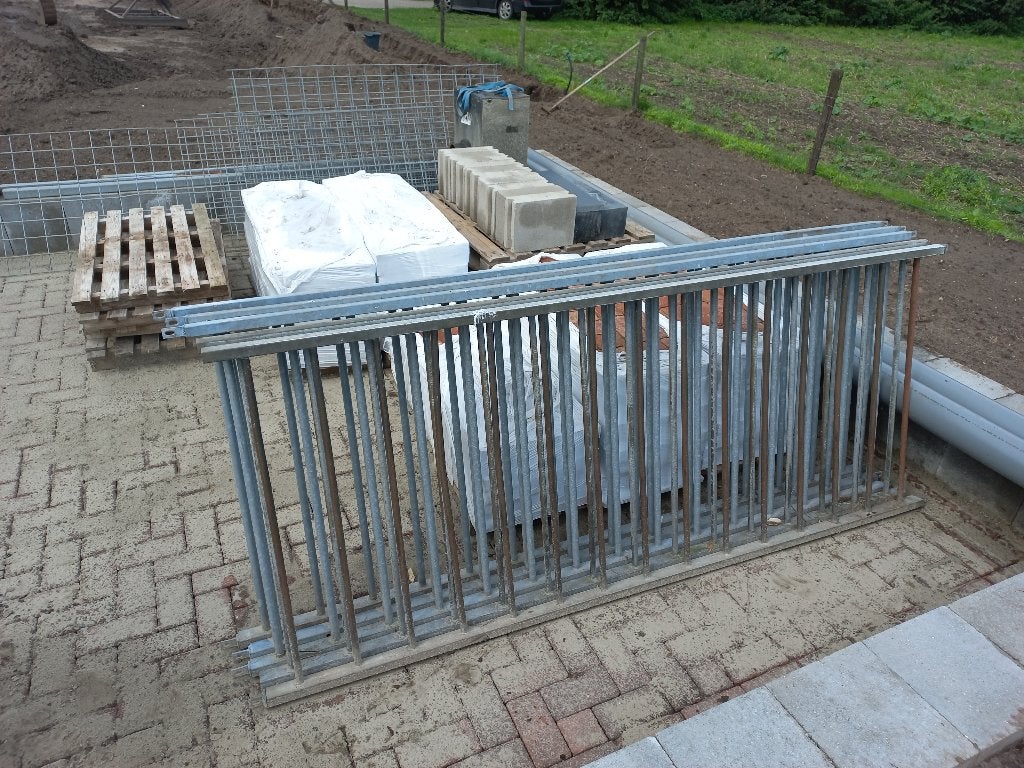 Stalen / ijzeren hekwerk, panelen 2,25x0,9, Ophalen, Gebruikt, IJzer, Spijlenhekwerk