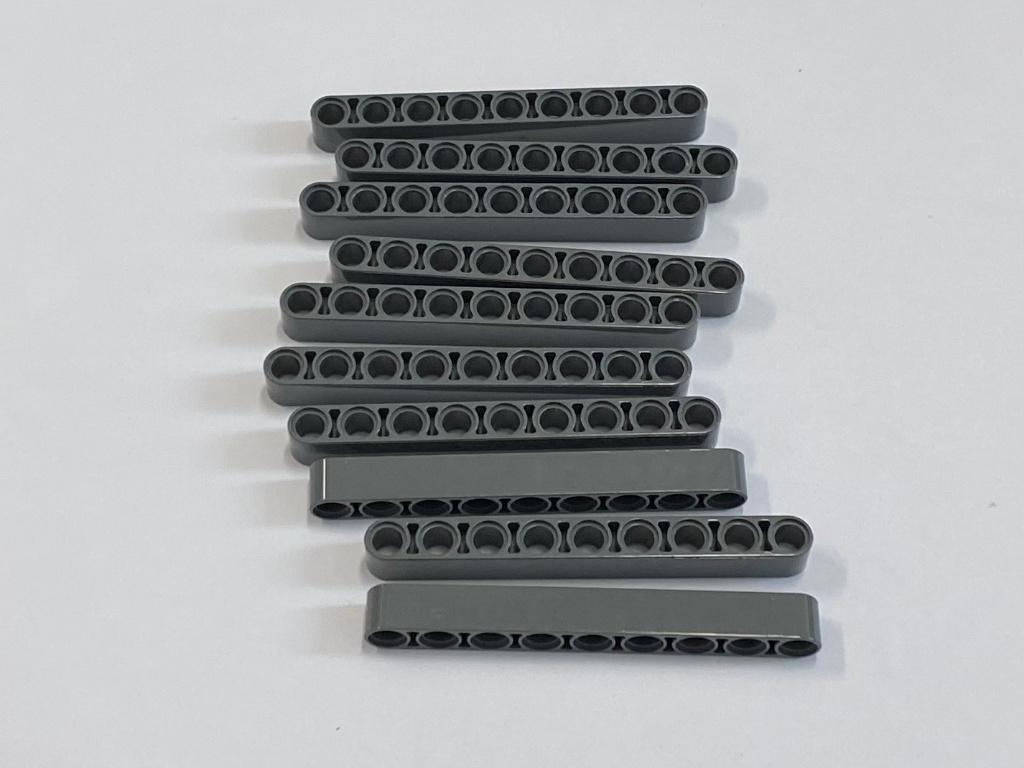 Partij 10x nieuwe dikke Lego 1x9 liftarms in diverse kleuren, Ophalen of Verzenden, Nieuw, Losse stenen, Lego