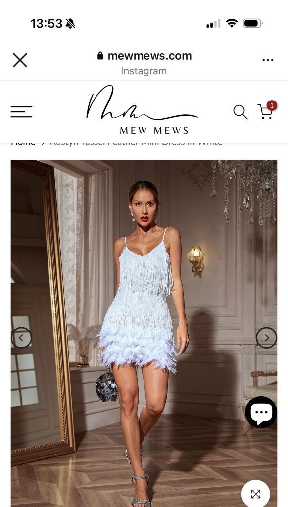 Nieuw chic veren cocktailjurkje, mt S, Kleding | Dames, Wit, Nieuw, Cocktailjurk, Ophalen of Verzenden