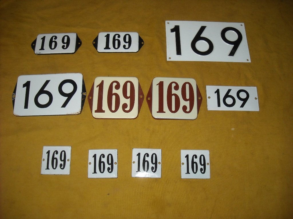 oud emaille huisnummer 169 ook 170 171 172 173 174 175 176 1, Antiek en Kunst, Ophalen of Verzenden