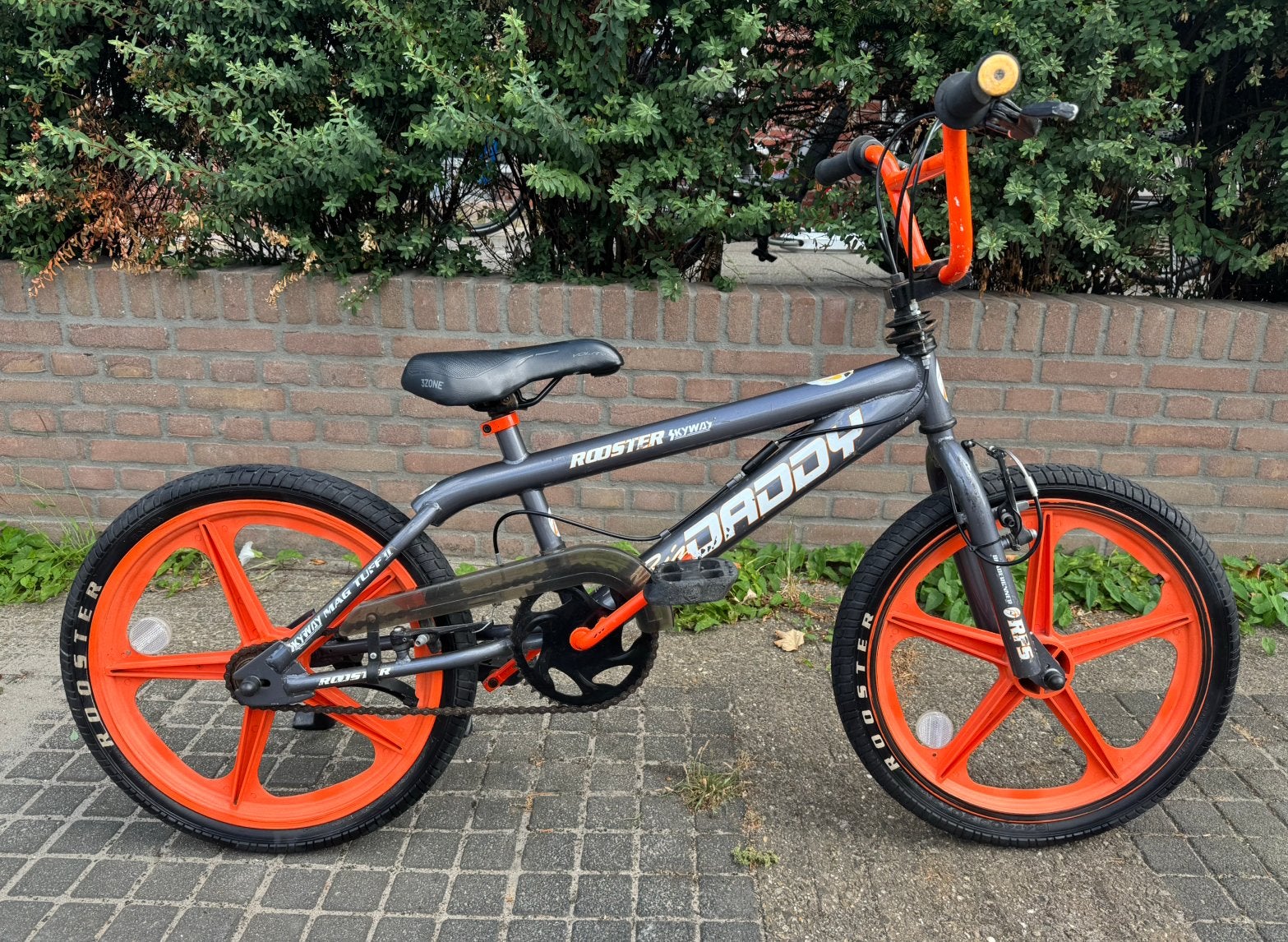 Stoere BMX fiets 20 inch – mag wheels, Ophalen, Gebruikt, Staal, Velgrem