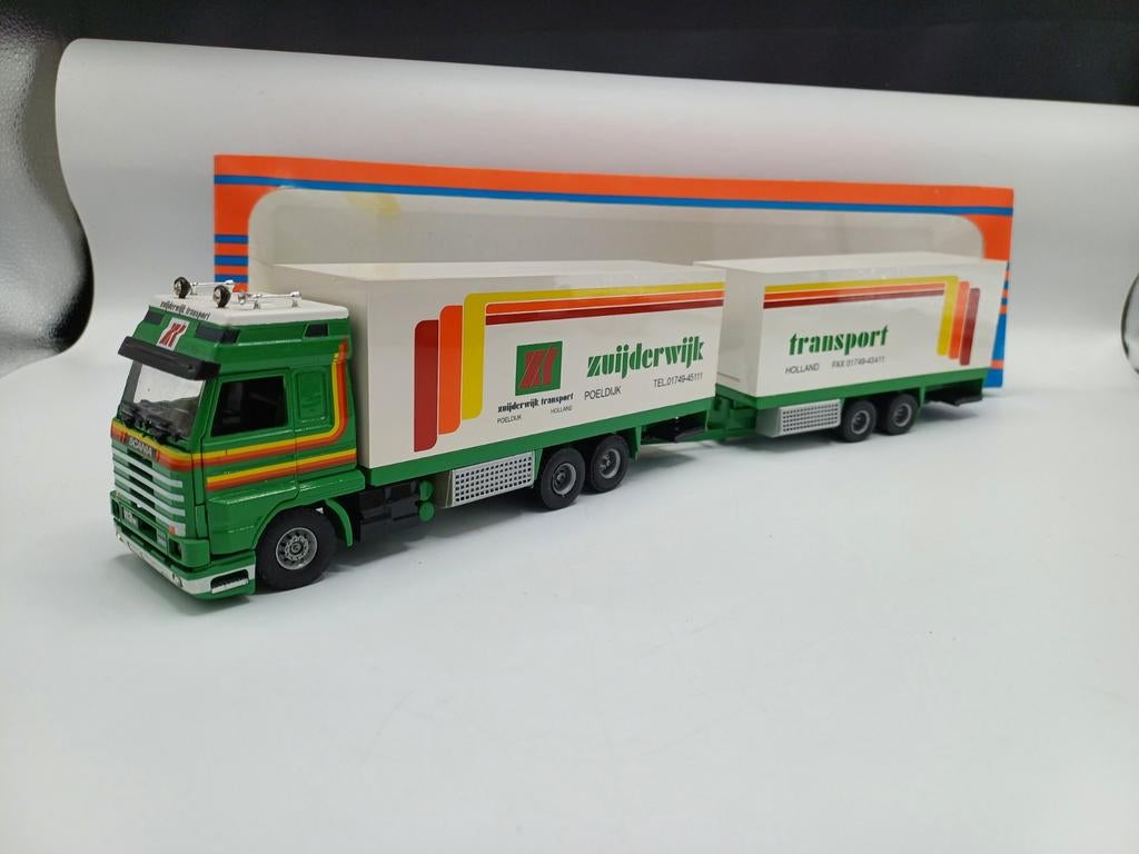 Tekno Scania 143 streamline combi Zuijderwijk, Hobby en Vrije tijd, Modelauto's | 1:50, Ophalen of Verzenden, Zo goed als nieuw