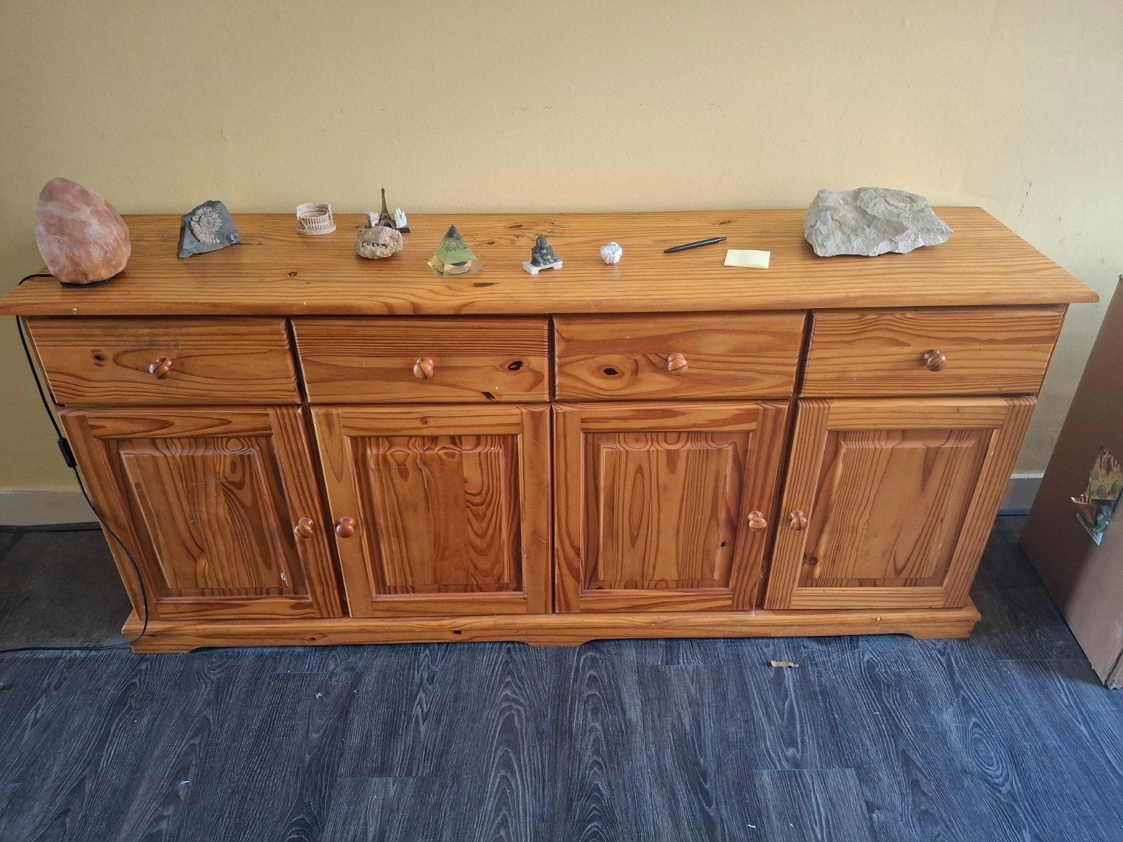 Massief grenen dressoir met lades en deuren, Gebruikt, 150 tot 200 cm, Ophalen of Verzenden, Landelijke stijl