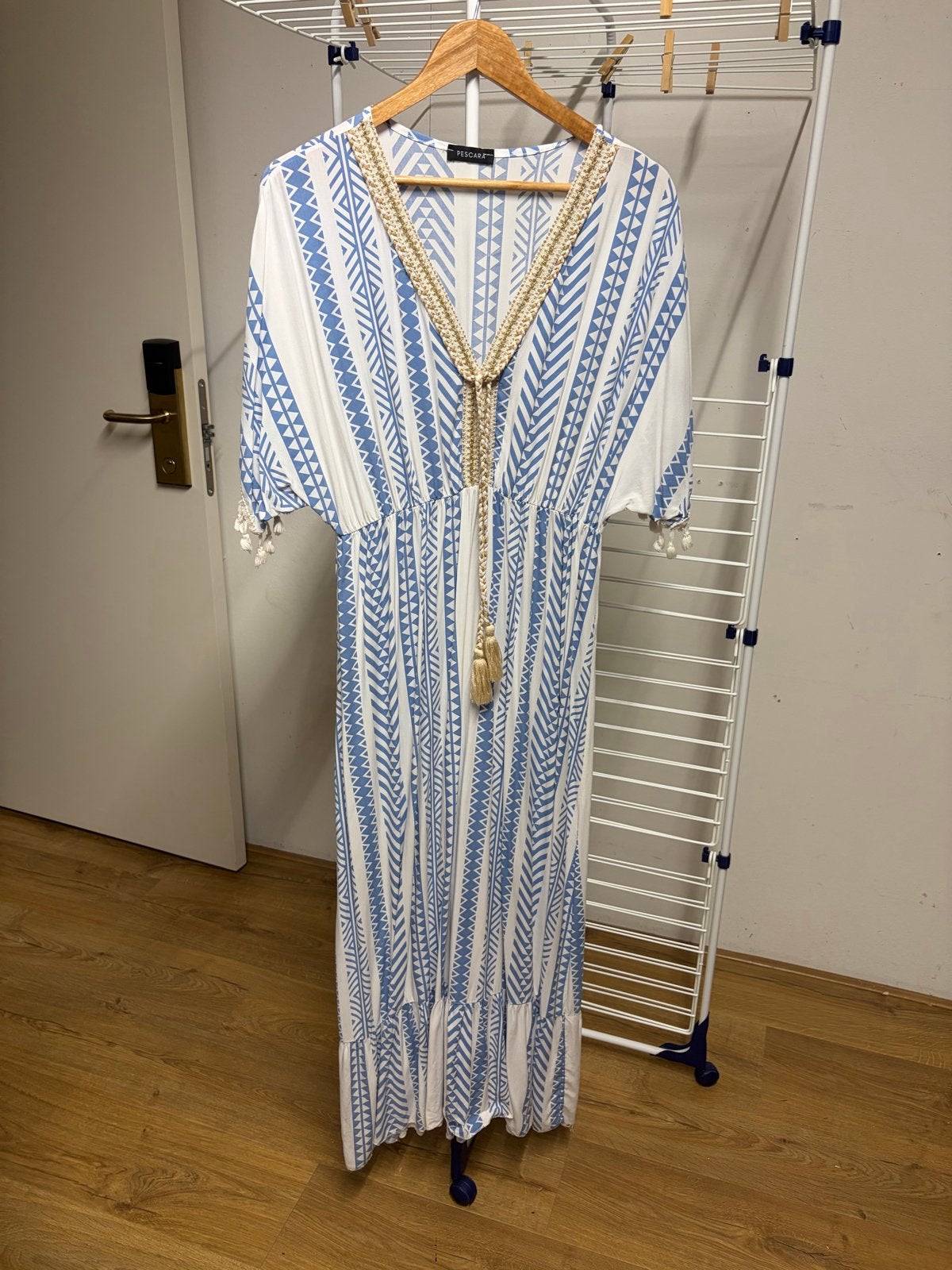 Mooie Ibiza look jurk maat L, Blauw, Maat 42/44 (L), Ophalen of Verzenden, Zo goed als nieuw
