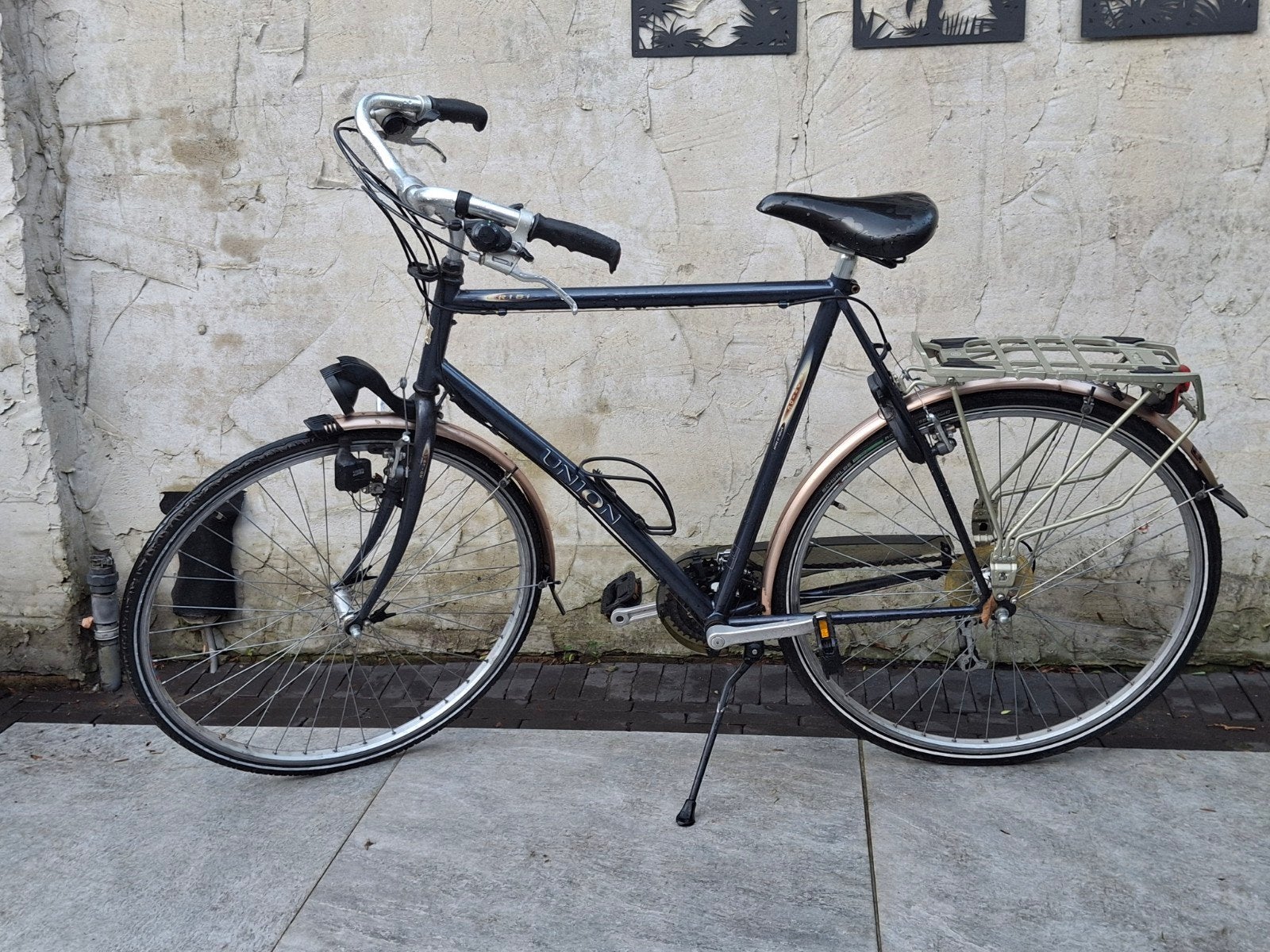 Union herenfiets met versnellingen, Gebruikt, Velgrem, Versnellingen, 57 tot 61 cm