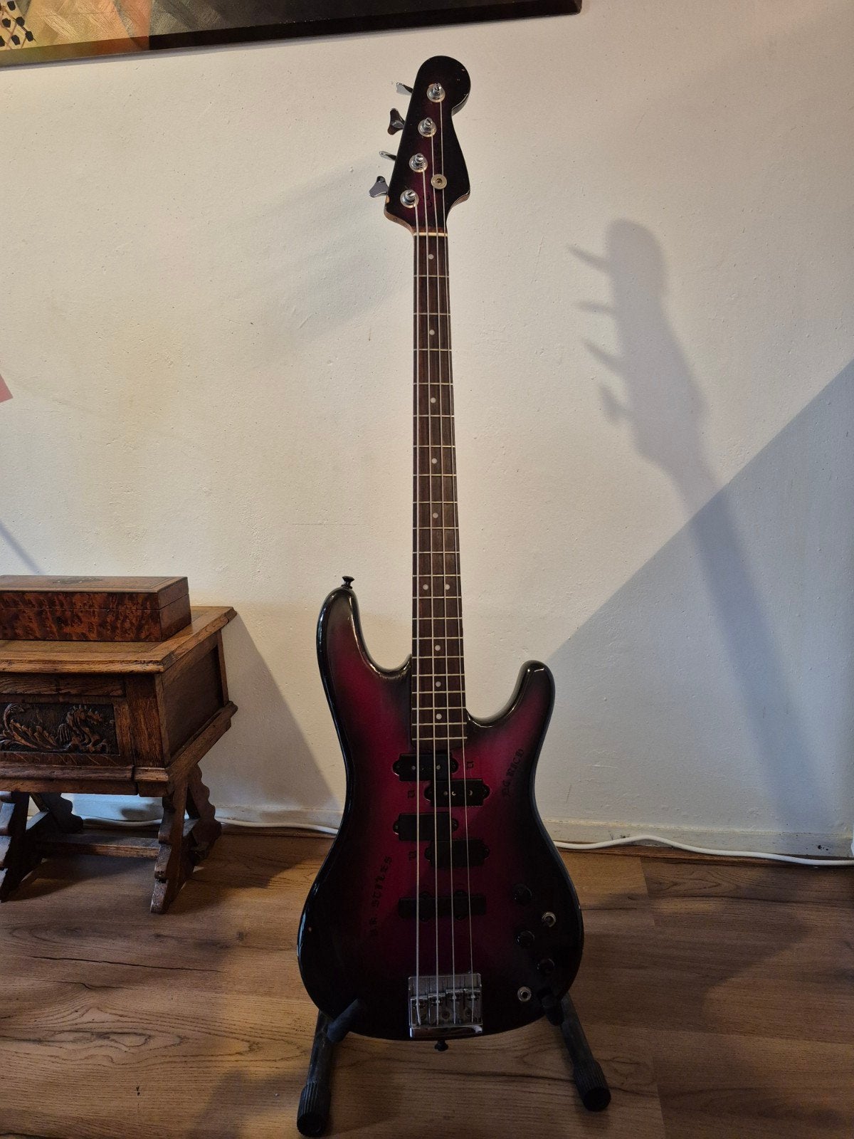 Unieke Aria Pro II custom bas 1988, Ophalen, Gebruikt, Elektrisch