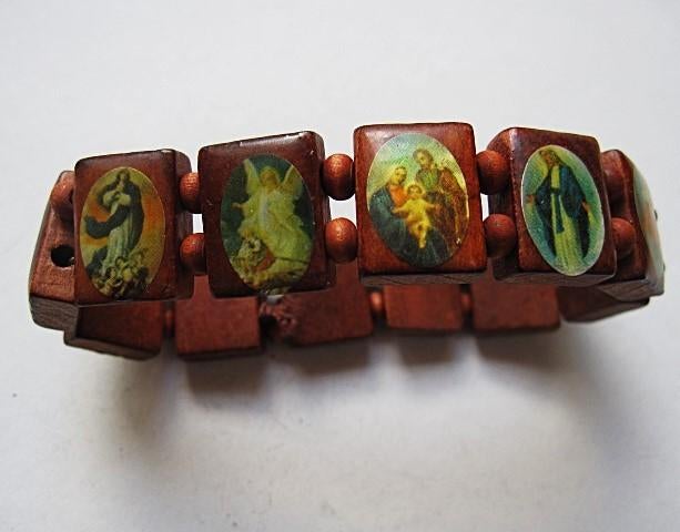 Christelijke icoon armband hout, elastisch, Nieuw (8043-1), Ophalen, Nieuw, Sieraad, Christendom | Katholiek