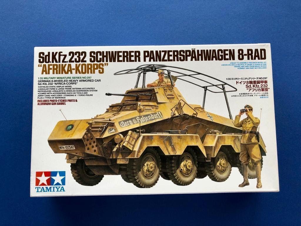 Tamiya	35297	Sd.Kfz.232 Panzerspähwagen 8-Rad "Afrika corps, Verzenden, 1:32 tot 1:50, Nieuw, Italeri