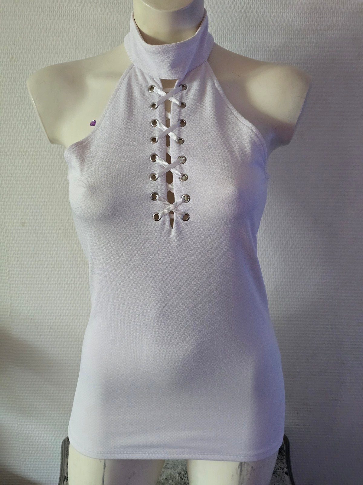 Coolcat witte mini jurk met veterdetail Maat L, Wit, Maat 42/44 (L), Ophalen of Verzenden, Coolcat