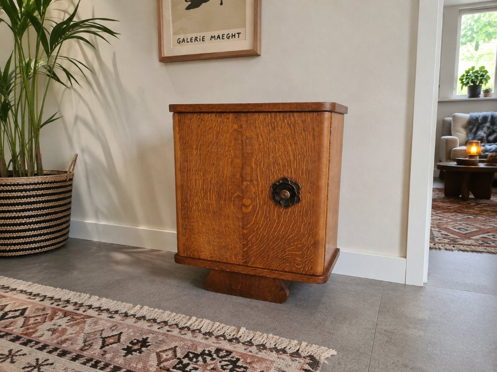 Vintage Art Deco Amsterdamse School nachtkastje jaren 20/30, Ophalen of Verzenden