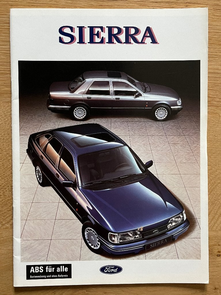 Autofolder/Brochure Ford Sierra 1991/08, Ophalen of Verzenden, Nieuw, Ford