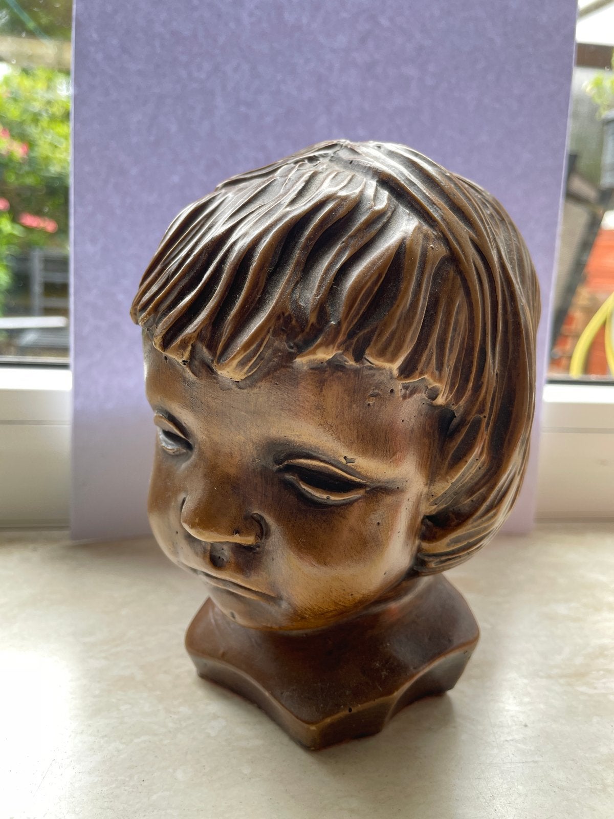 Vintage Buste van Kind - Houtsnijwerk, Overige onderwerpen, Minder dan 20 cm, Buste, Ophalen of Verzenden