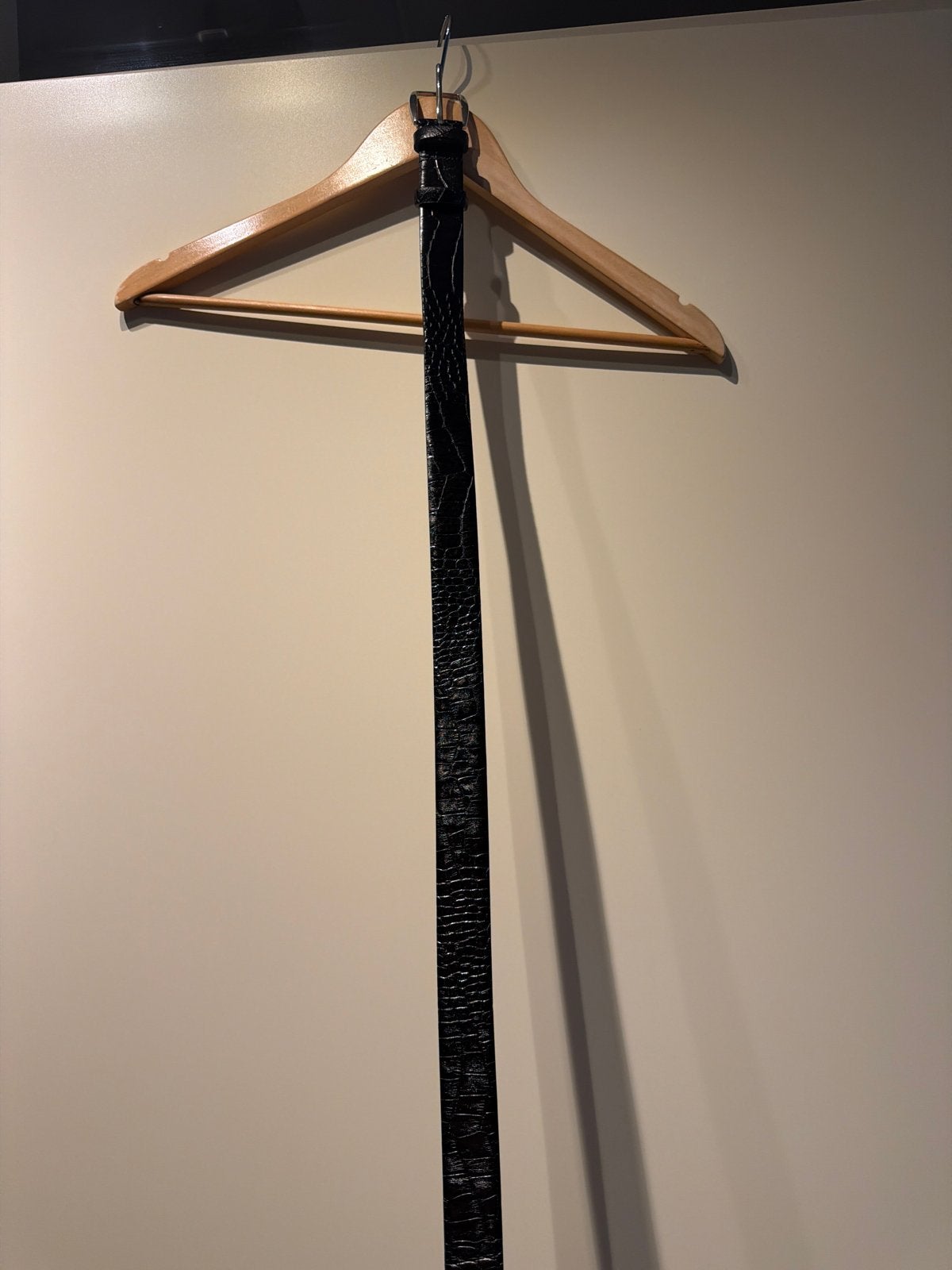Vanilia Zwarte riem met krokodillenprint, Minder dan 3 cm, 100 cm of meer, Zwart, Heupriem