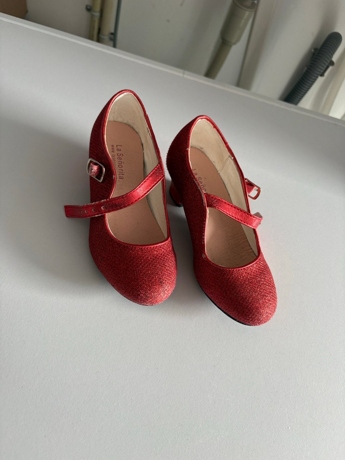 Rode glitter schoentjes maat 26 - Dorothy The Wizard of Oz, Gebruikt, Meisje, Schoenen, Ophalen of Verzenden