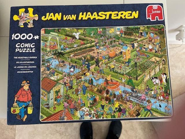 Puzzel, Jan van Haasteren, De Volkstuintjes, 1000, compleet, Ophalen of Verzenden, 500 t/m 1500 stukjes, Gebruikt, Legpuzzel