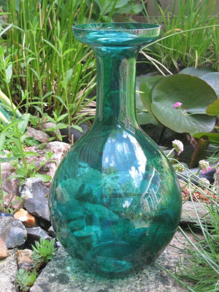 Vaas Kristal Unie Maastricht/Leerdam Vaas Groen, Antiek en Kunst, Ophalen