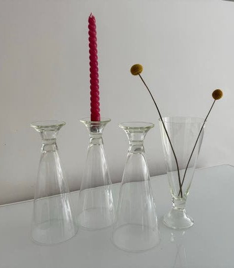Willem  Noyens kandelaars of als vaas, Ophalen, Gebruikt, Glas, Kandelaar