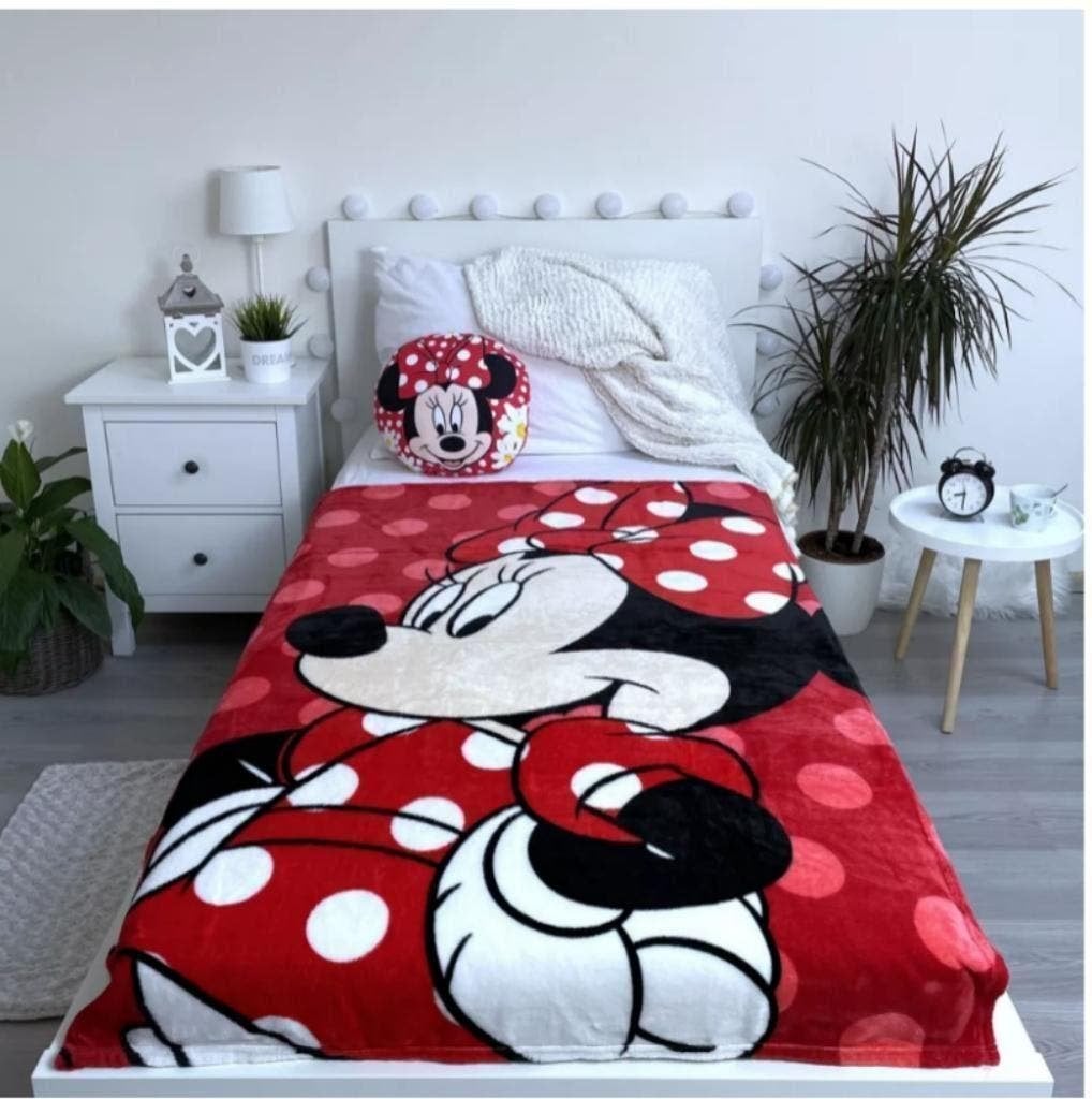 Minnie Mouse Fleece Deken - Rood Disney Plaid / Fleecedeken, Nieuw, Ophalen of Verzenden, Deken of Dekbed, Overige doeleinden