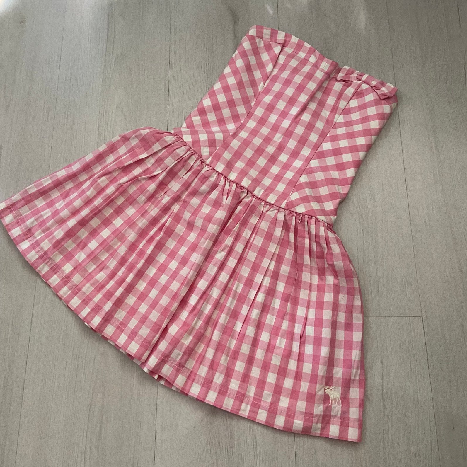 roze geblokt ABERCROMBIE KIDS strapless jurkje mt XL, Verzenden, Meisje, Jurk of Rok