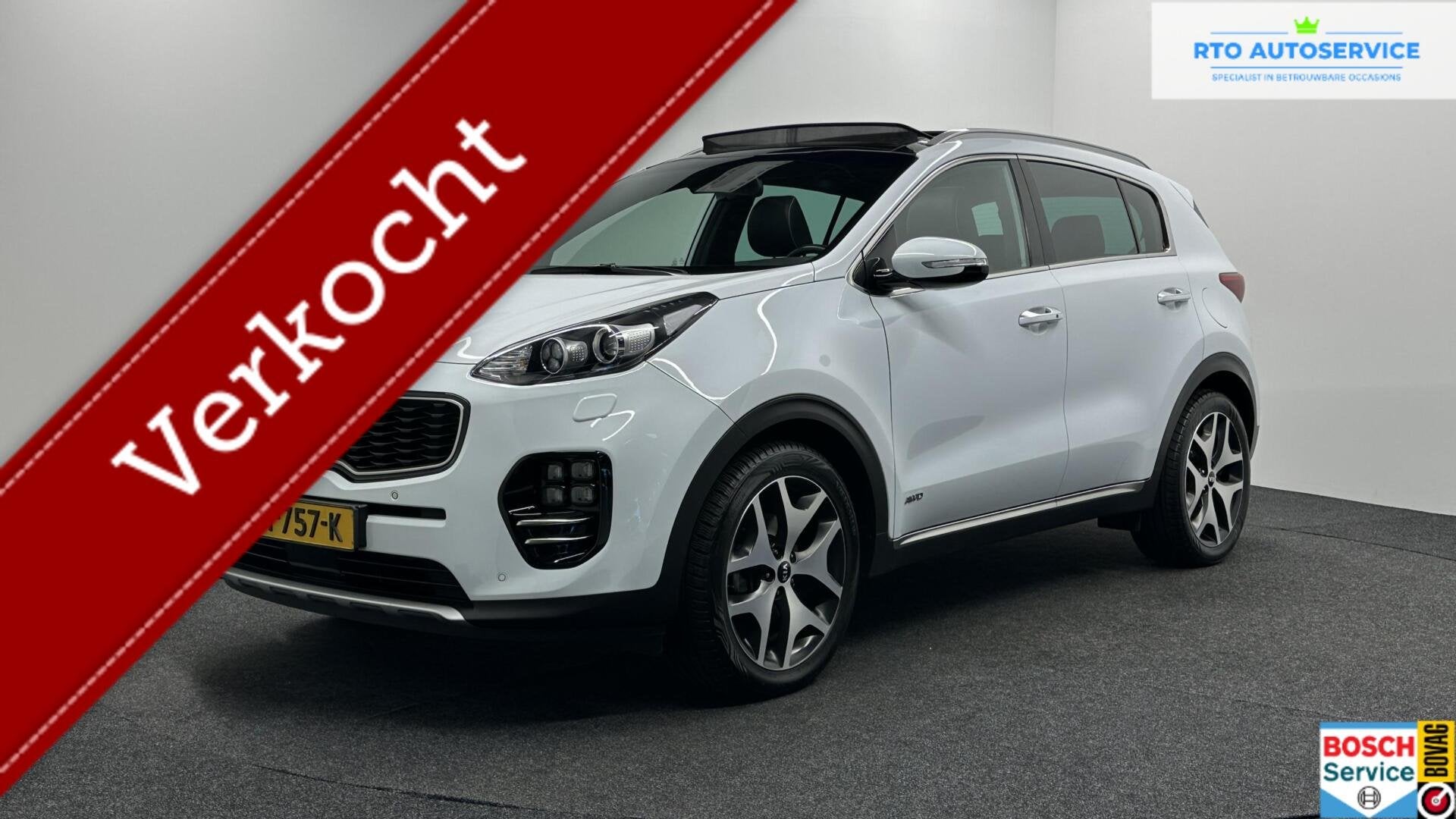 Kia Sportage 1.6 T-GDI 4WD GT-Line PANO LEER NAVI CAMERA STO, Auto's, Gebruikt, 4 cilinders, Met garantie (alle), Wit