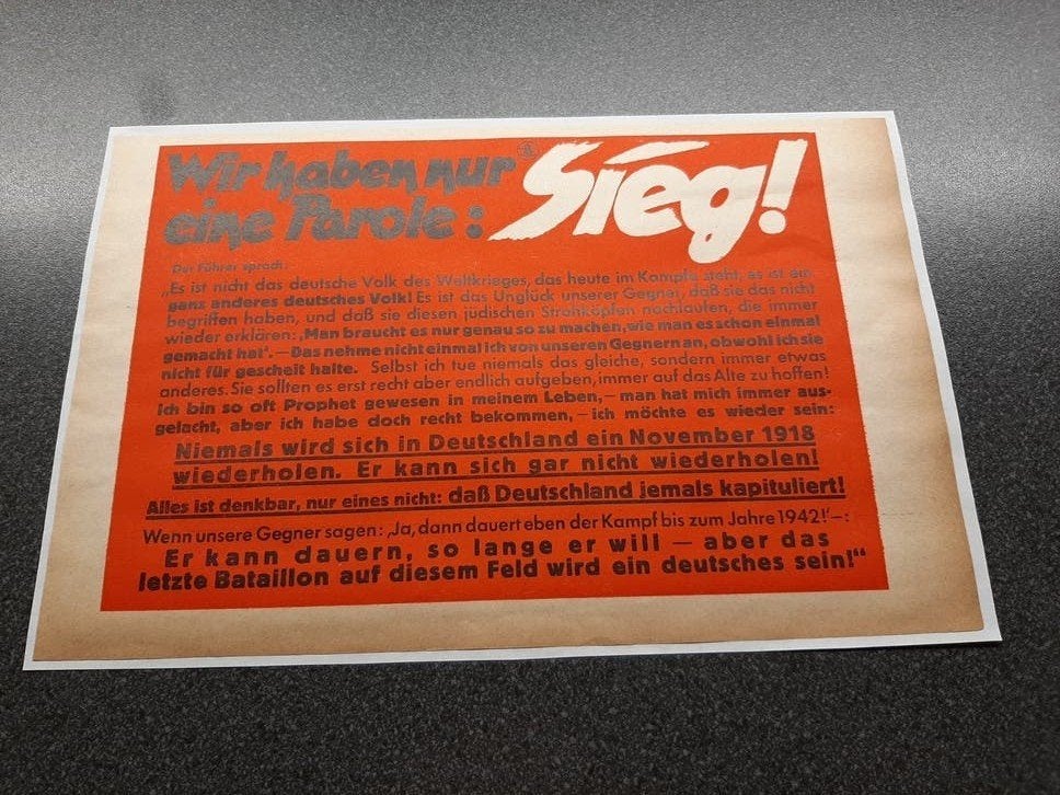 Duitsland  - klein pamflet / biljet 23 x 15 cm / opgeplakt, Verzamelen, Ophalen of Verzenden, Duitsland, Foto of Poster