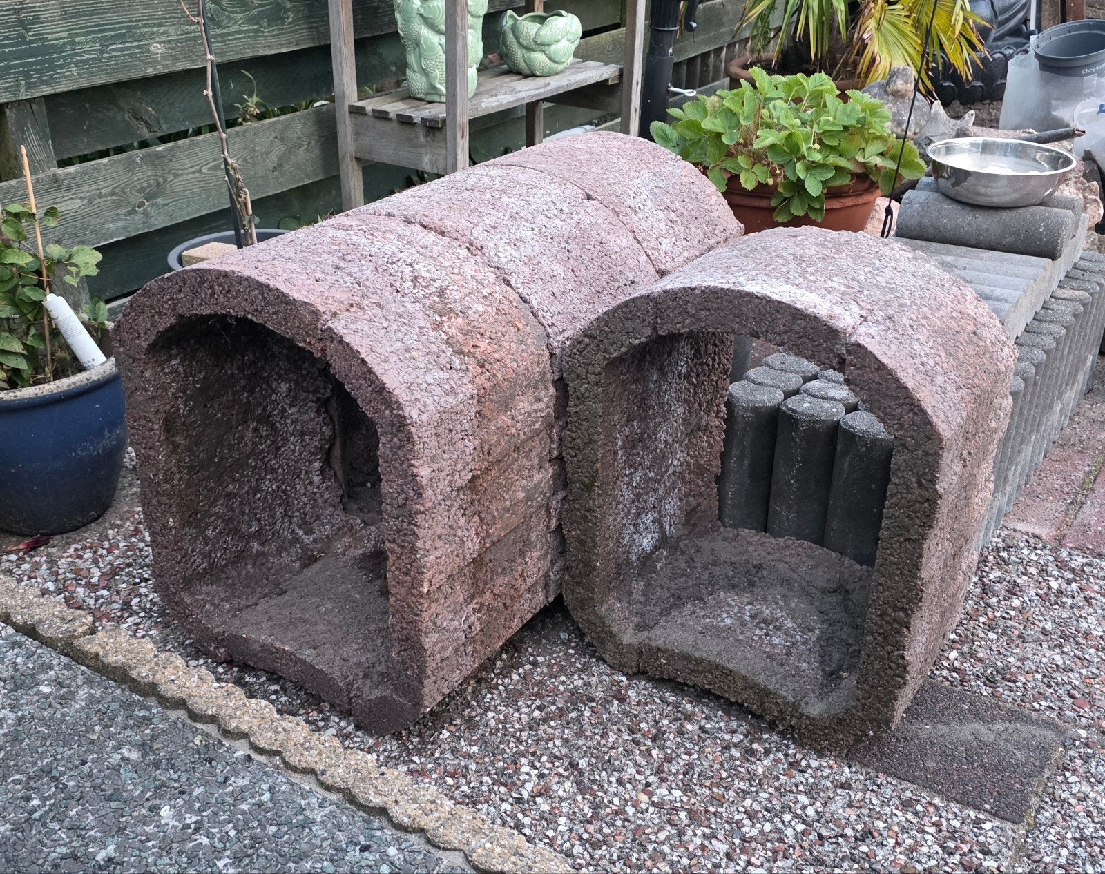 plantenbakken beton GRATIS, Tuin en Terras, Bloembakken en Plantenbakken, Ophalen, Gebruikt, Minder dan 30 cm, Minder dan 60 cm
