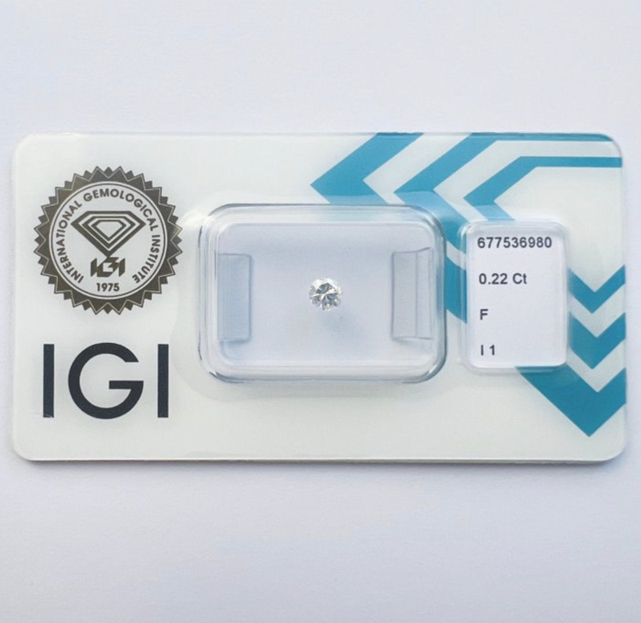 Natuurlijke diamant 0,22 ct – Rond – F – P1 – IGI, Ophalen of Verzenden, Nieuw