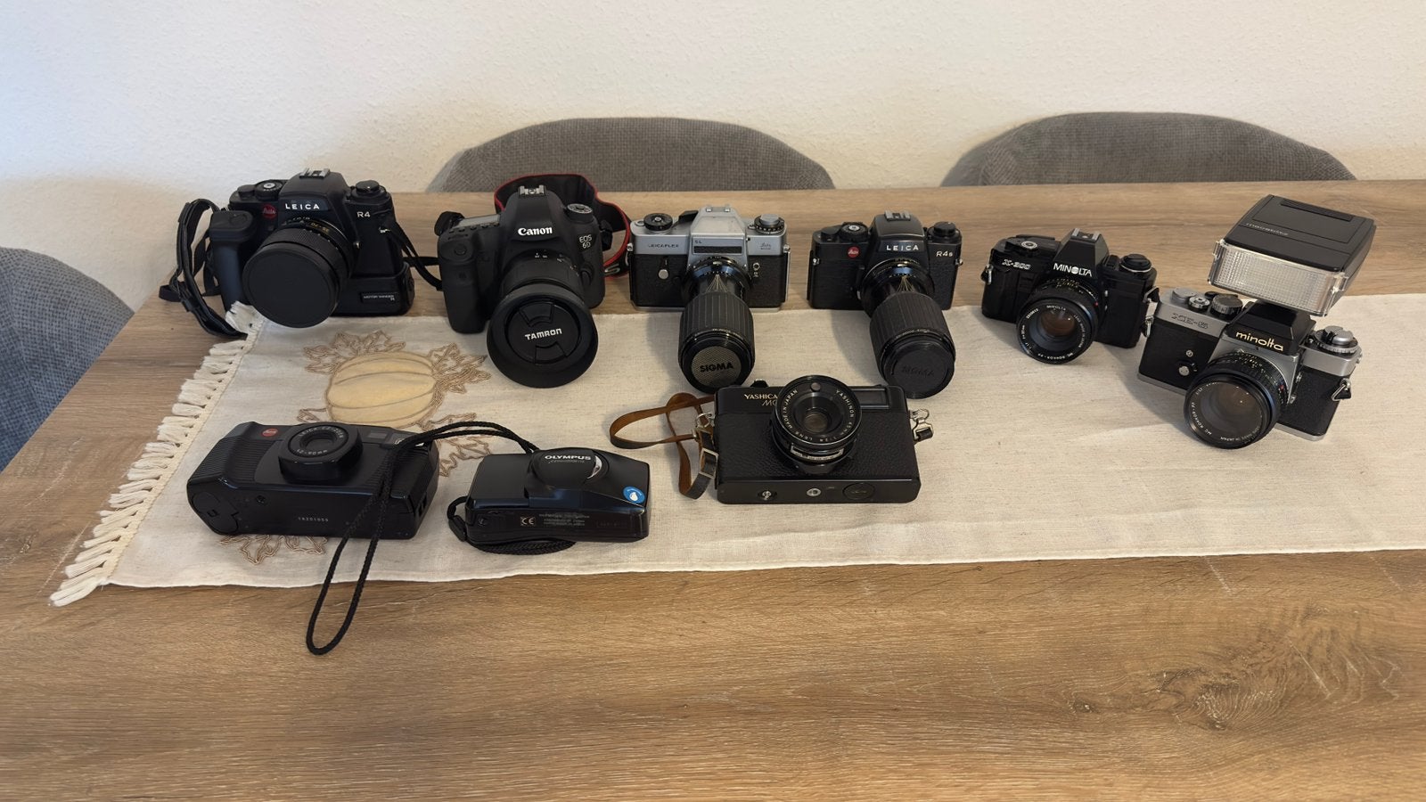 Leica, Leicaflex, Canon 6D, Minolta x300, XE5, Yashica MG1, Ophalen of Verzenden, Gebruikt, Spiegelreflex, Leica