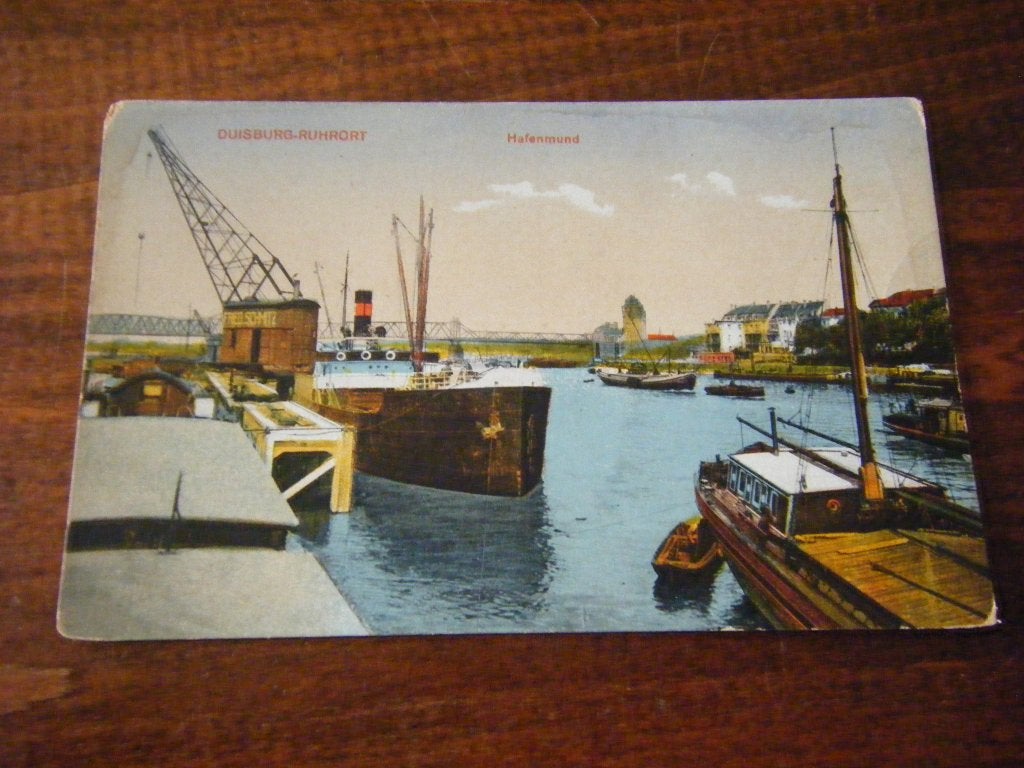 S43 - Schip / Schepen - Duisburg - Kraan - Binnenvaart -Mooi, Ophalen of Verzenden, Gebruikt, Kaart, Foto of Prent