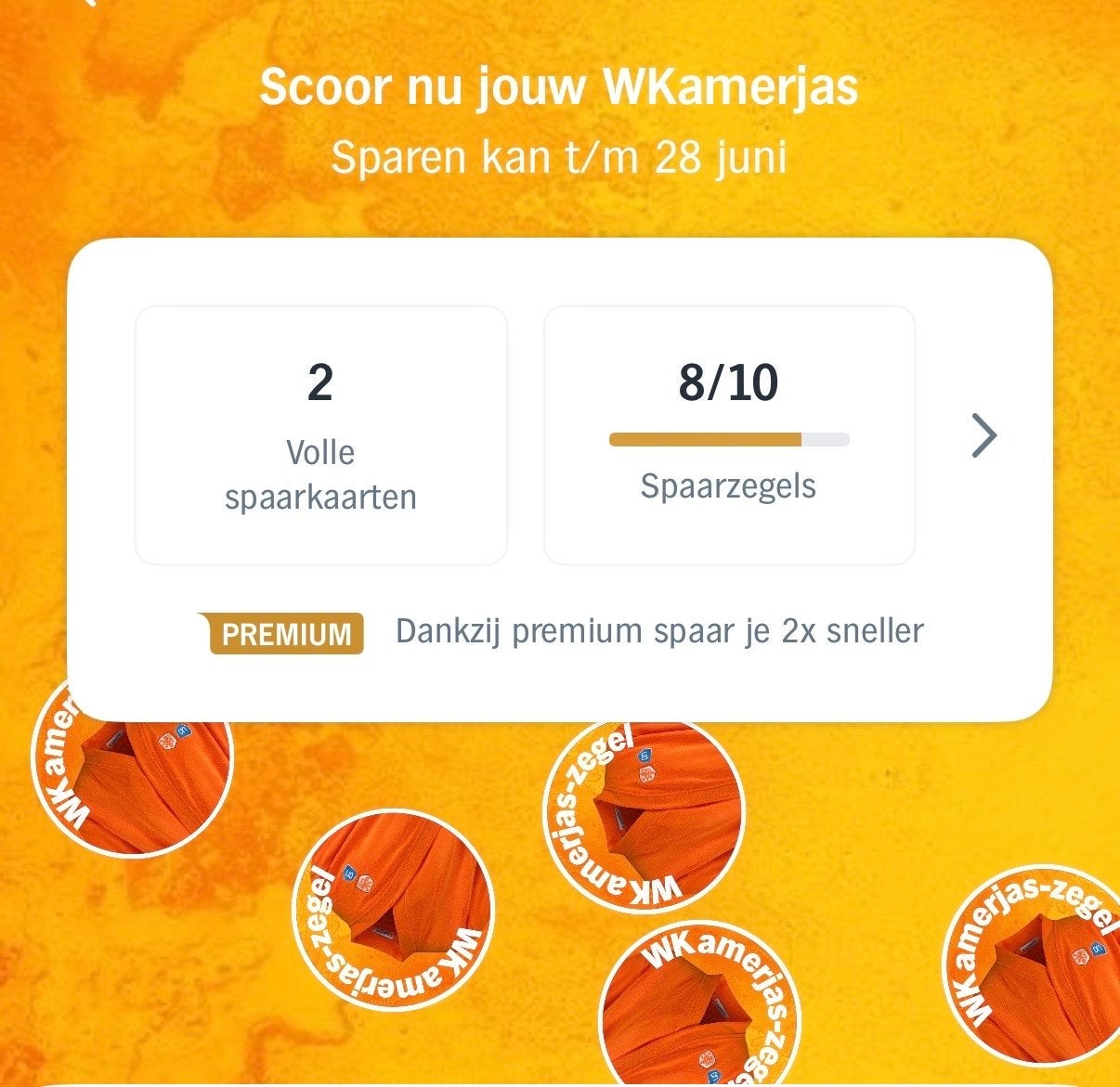 Ah WKamerjas spaarzegels (2 volle kaarten + 8 losse zegels), Ophalen of Verzenden, Winkel, Super of Benzinepomp, Zegels, Bonnen of Punten