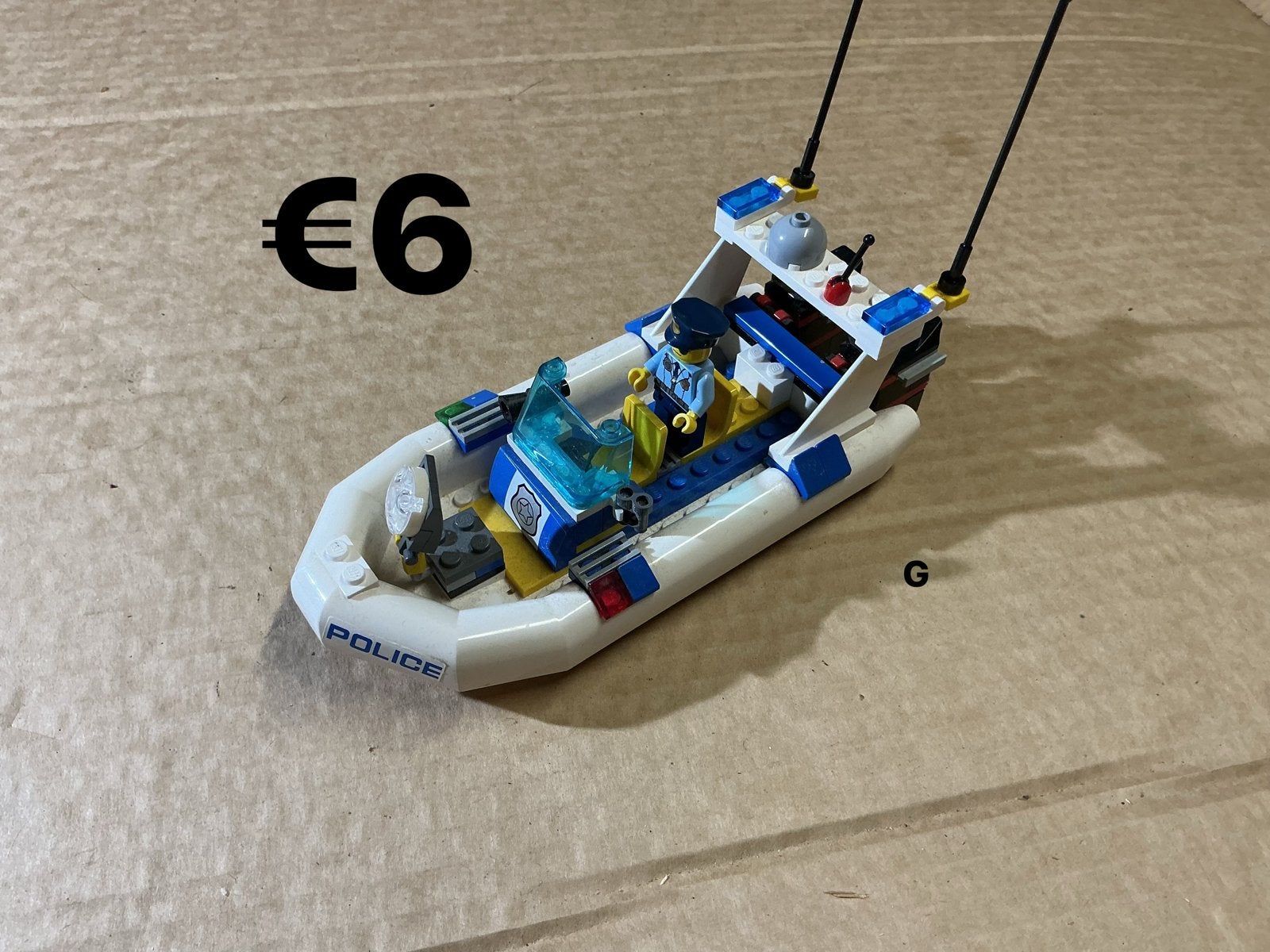 Lego City Politieboot met minifiguur, Lego, Ophalen of Verzenden, Compleet, Complete set