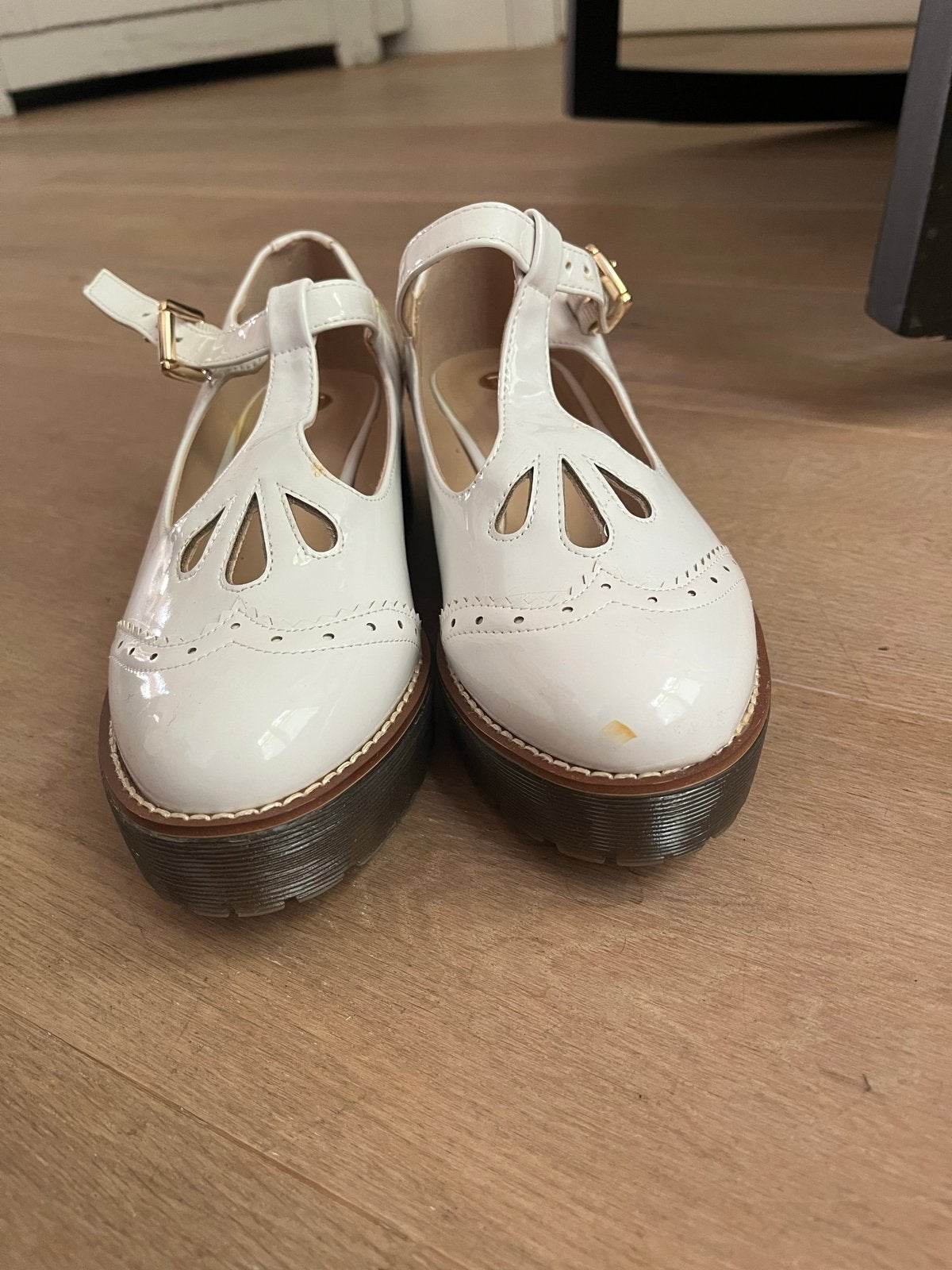 Witte River Island Mary Jane schoenen met plateauzool, maat, Ophalen of Verzenden, Gedragen, Wit, Schoenen met lage hakken