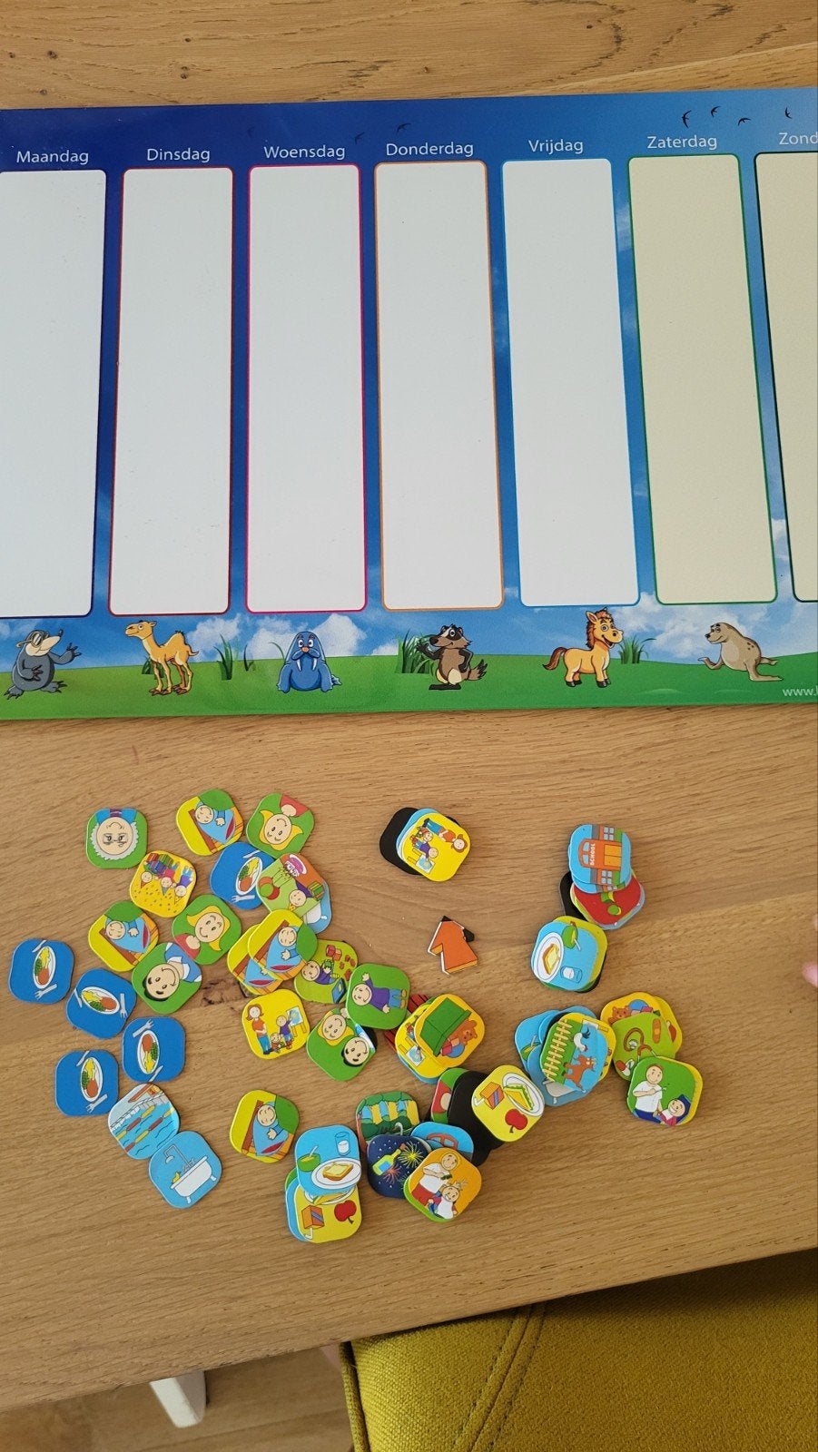 Kinderplanbord met magneetjes, Ophalen of Verzenden, Gebruikt, Overige typen
