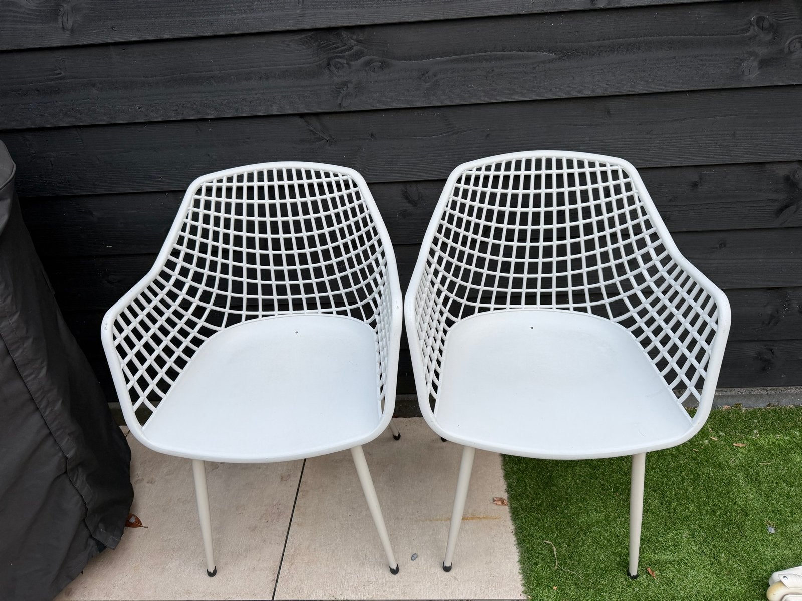 Kwantum Webbing tuinstoel beige, Tuin en Terras, Tuinstoelen, Ophalen, Zo goed als nieuw, Kunststof