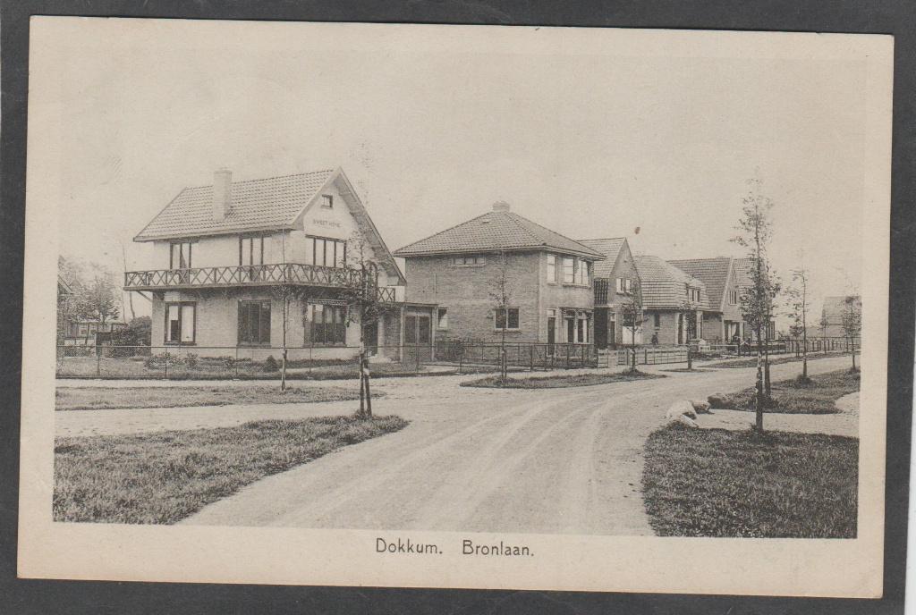 dokkum bronlaan, Verzenden, 1920 tot 1940, Gelopen, Friesland
