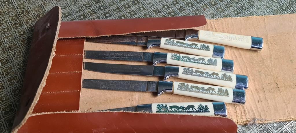 Vintage Durex de Luxe Solingen Wild Steakmessen Set, Verzenden