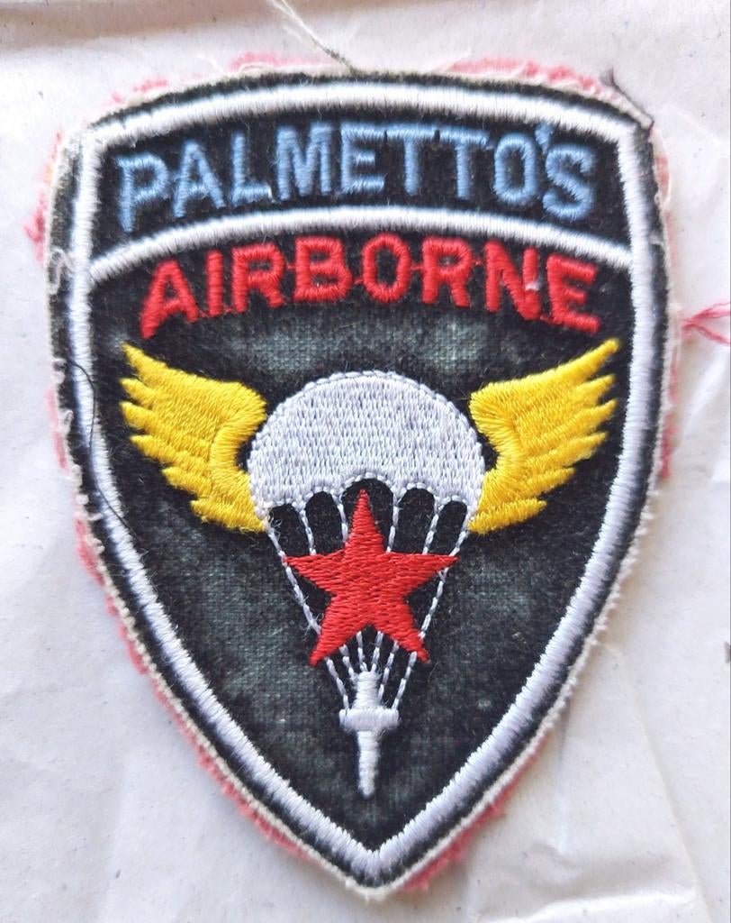 Palmetto's Airborne US luchtmacht militaire patch embleem, Ophalen of Verzenden, Luchtmacht, Amerika, Embleem of Badge