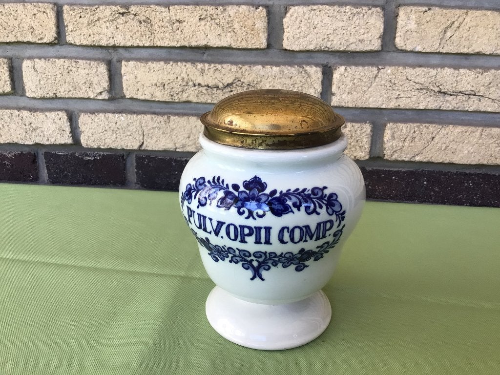Porseleinen zalfpot apotheek, Ophalen of Verzenden