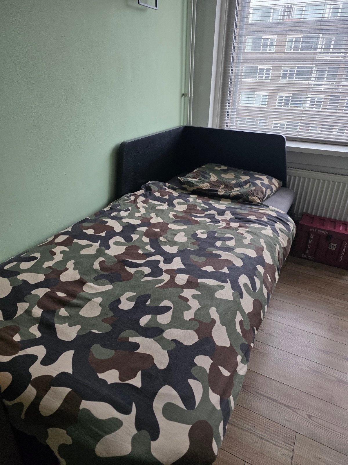 IKEA Flekke bedbank met lades, Huis en Inrichting, Ophalen, Zwart, Tweepersoons, 80 cm